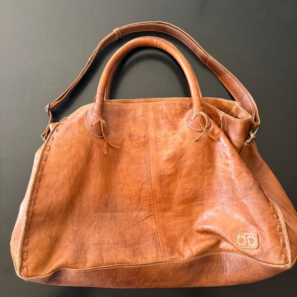 Leather Handbag, Bed Stu Rockaway Tote in Tan Rustic - Picture 5 of 13